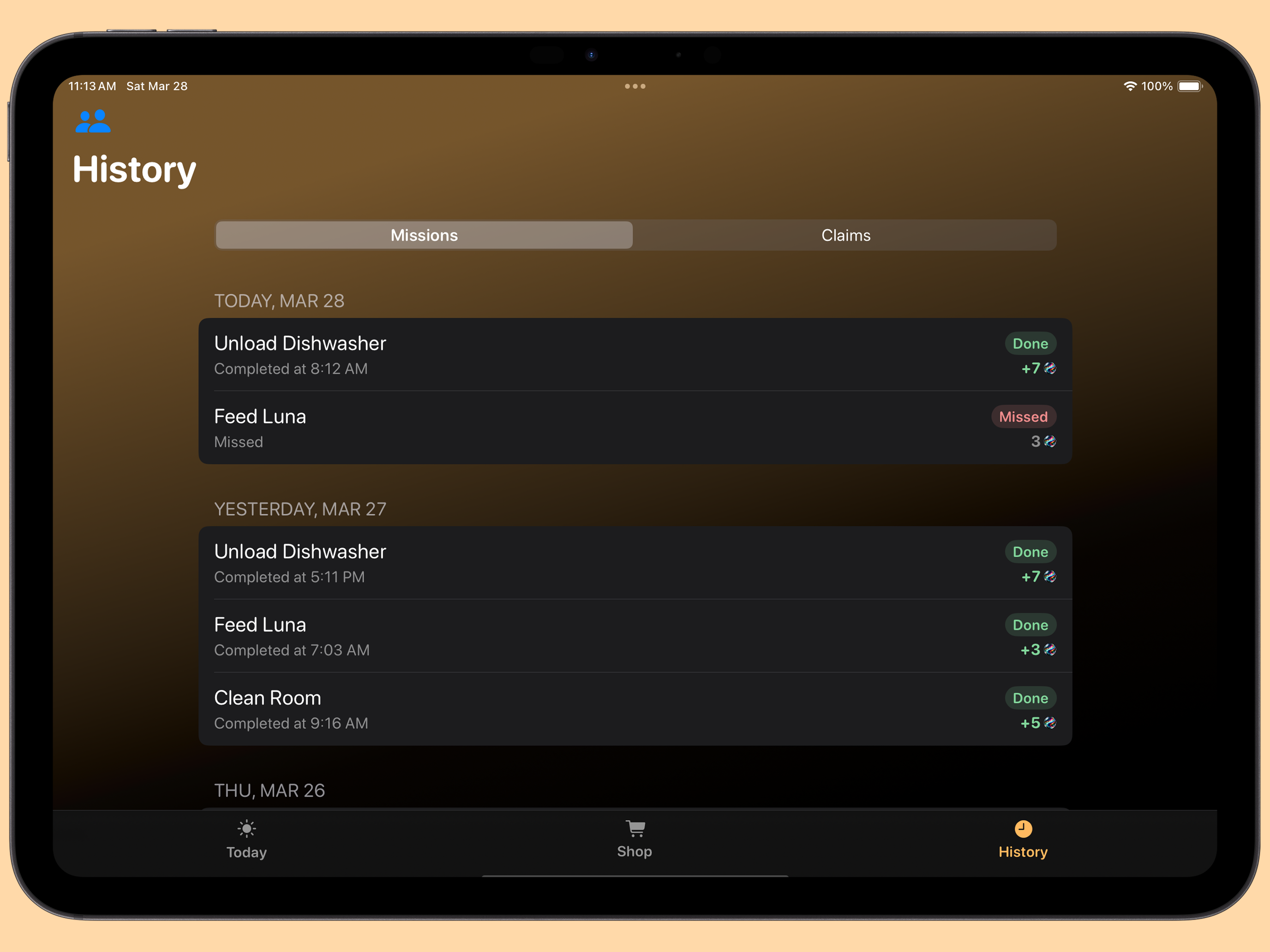 Kid History on iPad Landscape