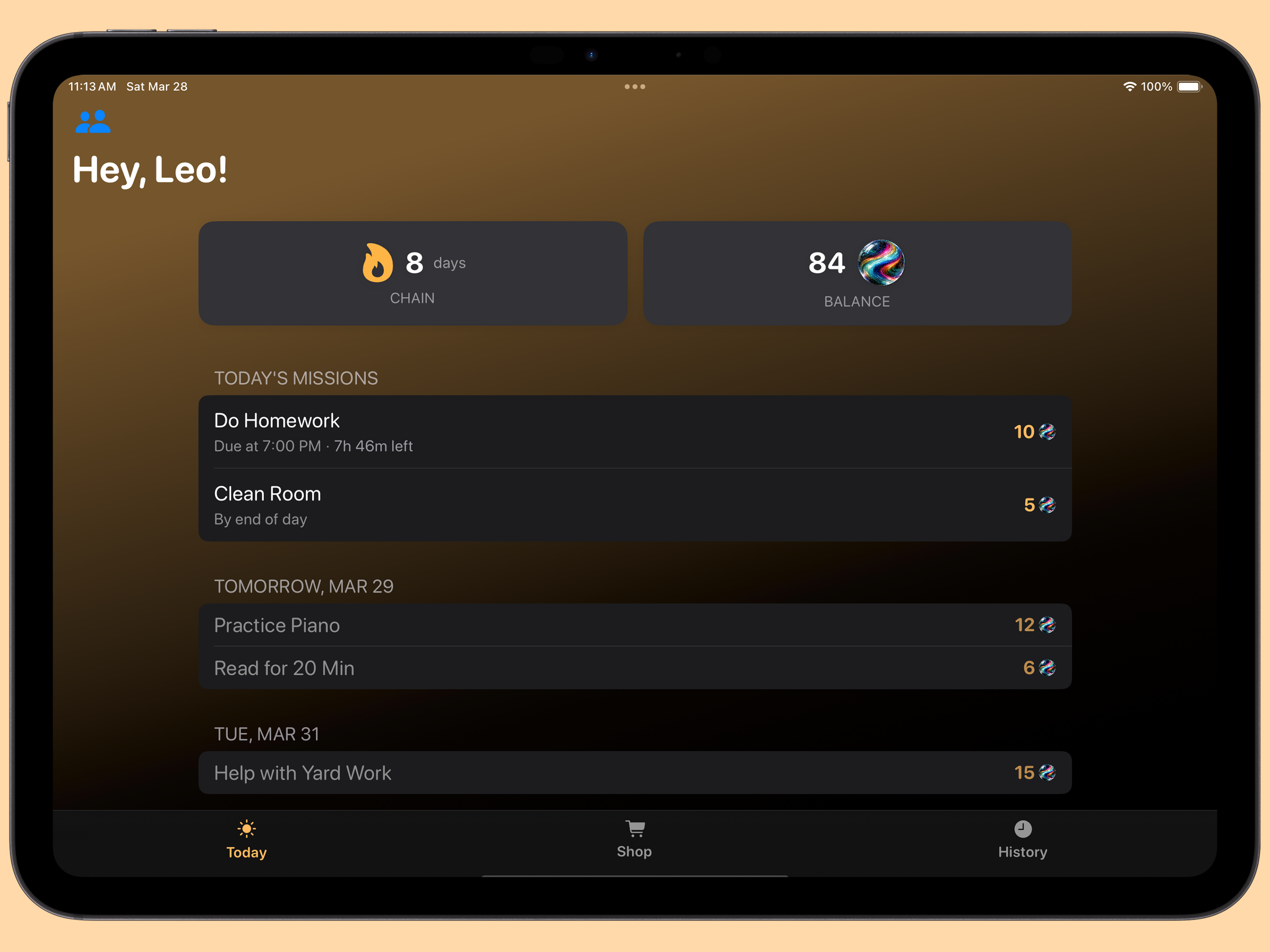 Kid Today View on iPad Landscape